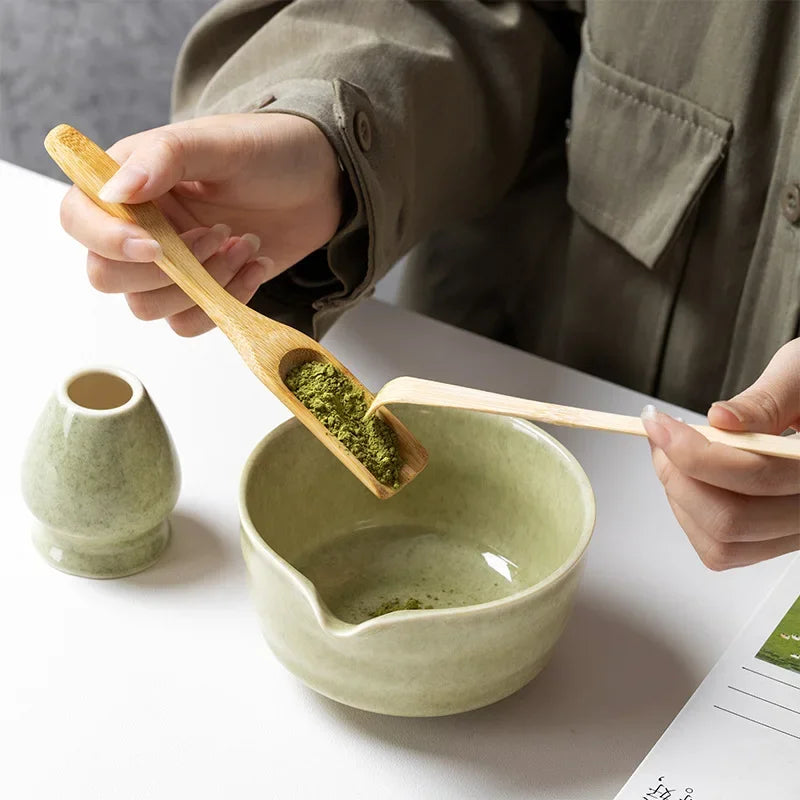 Authentic 4/5/6PCS Matcha Bamboo Whisk & Bowl Set - Perfect Tea Making Tools