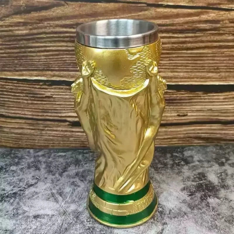 Elegant Gold-Embossed Stainless Steel Cup for Home & Bar Use