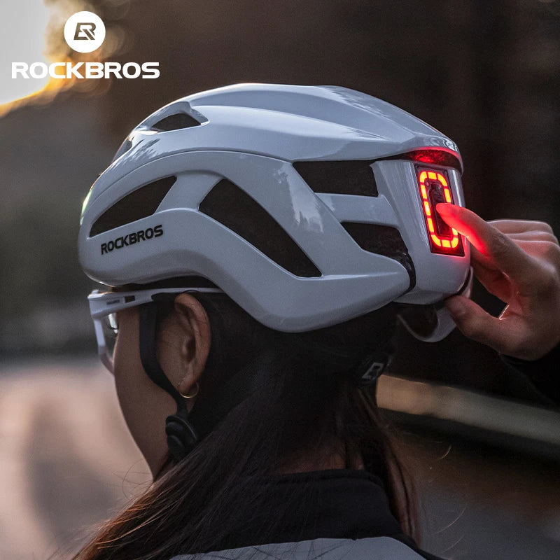 ROCKBROS LED Cycling Helmet - Adjustable & Safe for Night Rides
