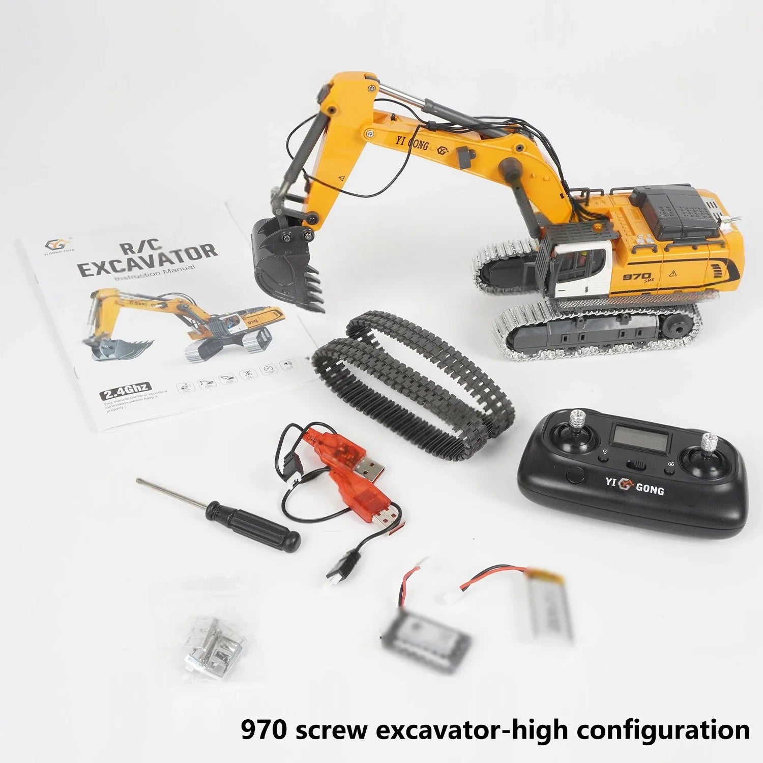 Mini RC Excavator Loader 1/50 - Realistic Fun with Lights & Sounds