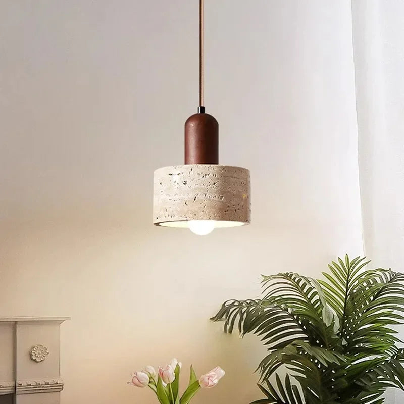 Stylish Modern Wabi Sabi Pendant Light - Unique Yellow Marble Design