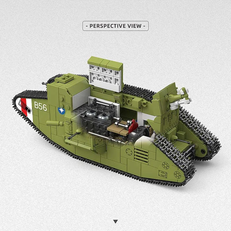 900Pcs MK.V Heavy Tank Building Blocks Model - Fun Military Toy