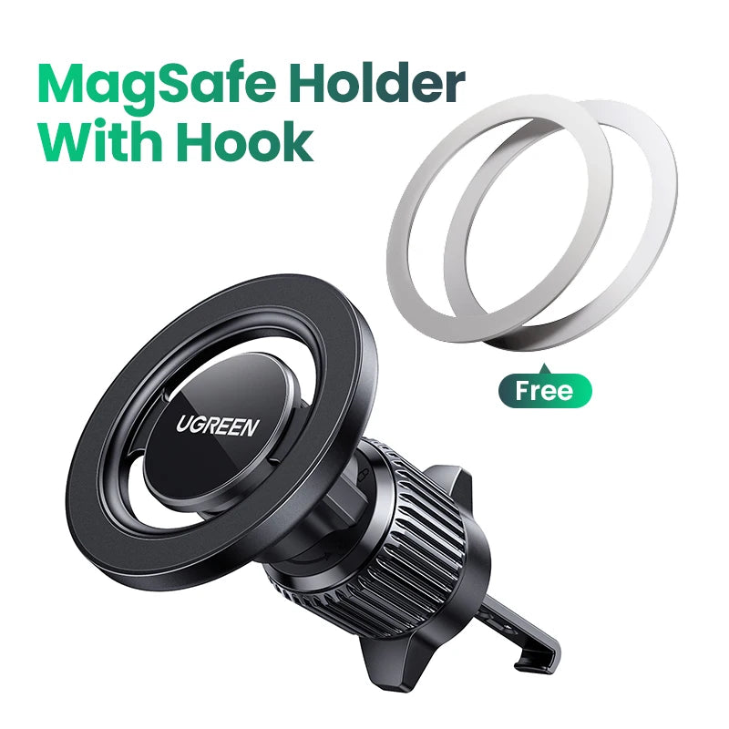 UGREEN Magnetic Car Phone Holder – Safe Mount for iPhone & Samsung