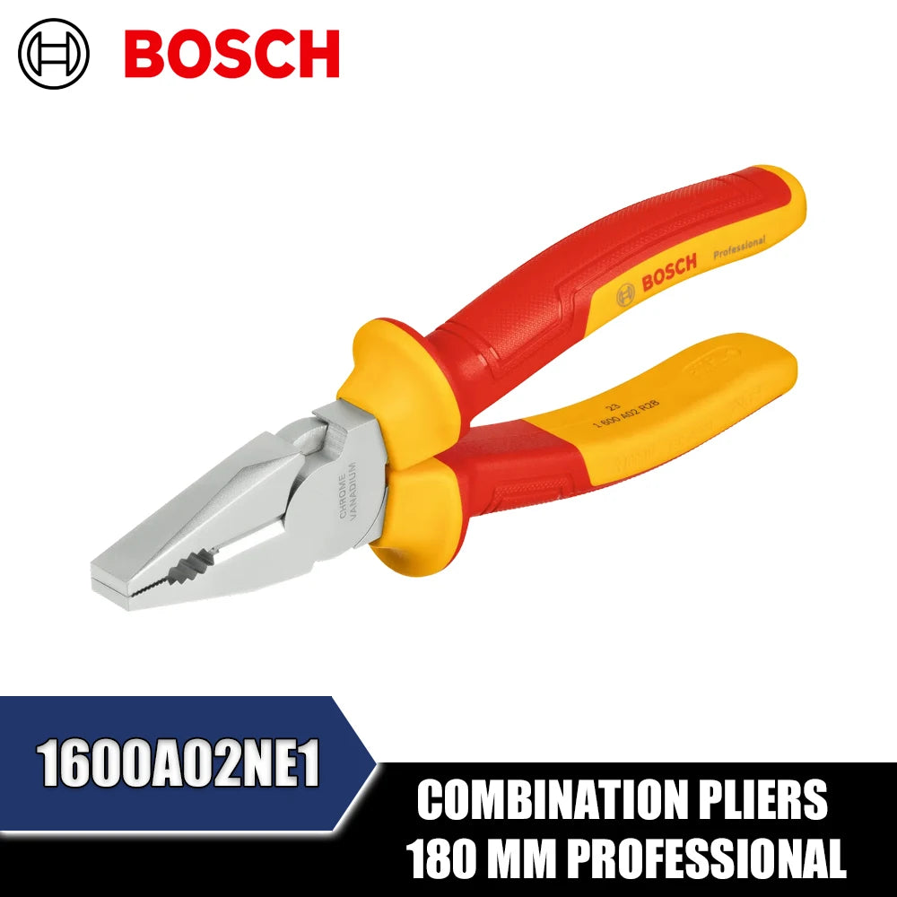 Bosch VDE Combination Pliers 180mm - Professional Hand Tool