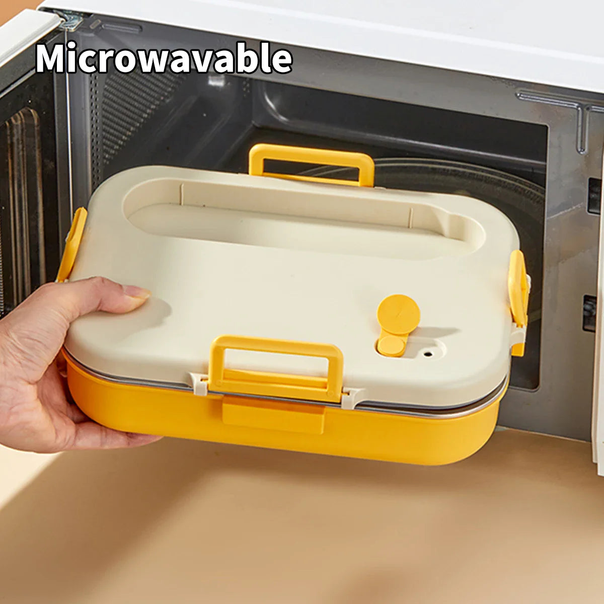 WORTHBUY Eco-Friendly Stainless Steel Bento Box - Microwave Safe