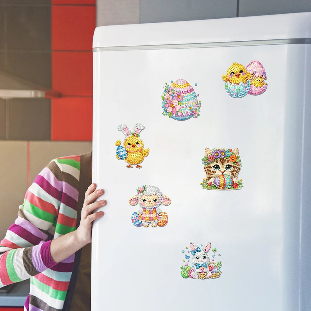 Easter DIY Diamond Painting Refrigerator Magnet Kit - Craft Set