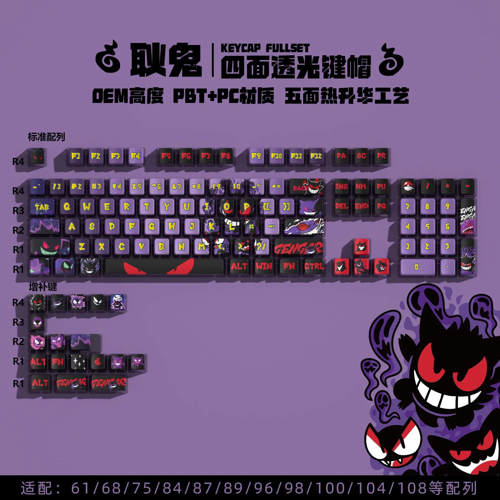 122-Key Customizable Pudding Keycaps for Mechanical Keyboards