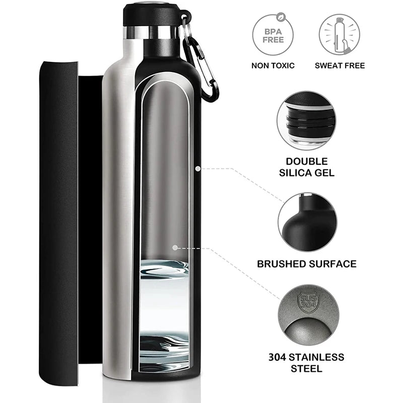 FEIJIAN Vacuum Insulated 1000ml Stainless Steel Bottle - Leak-Proof
