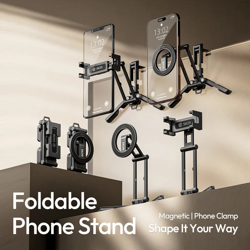 Ulanzi SK29 Foldable Phone Stand with Magnetic Ring & Tripod Base
