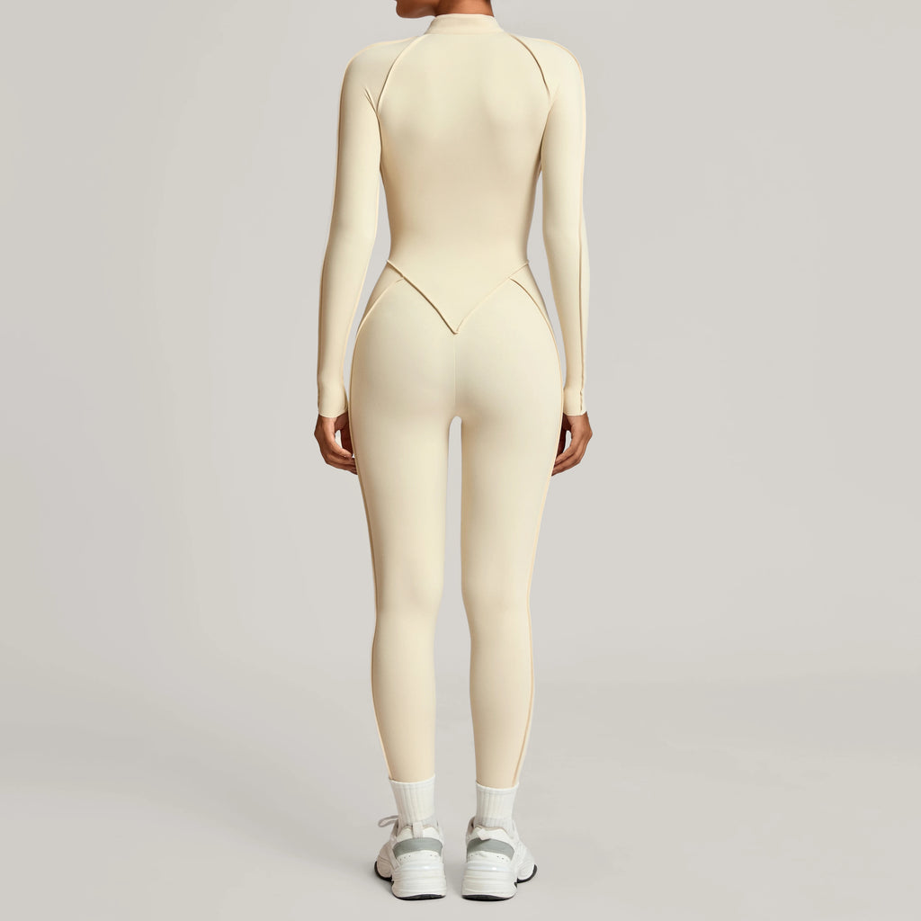 ZEEHOOH Women's High Elasticity Yoga Zipper Bodysuit