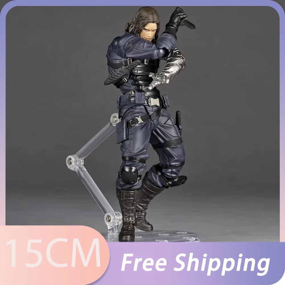 Kaiyodo Winter Soldier Bucky Barnes Anime Action Figure - Collectible Toy