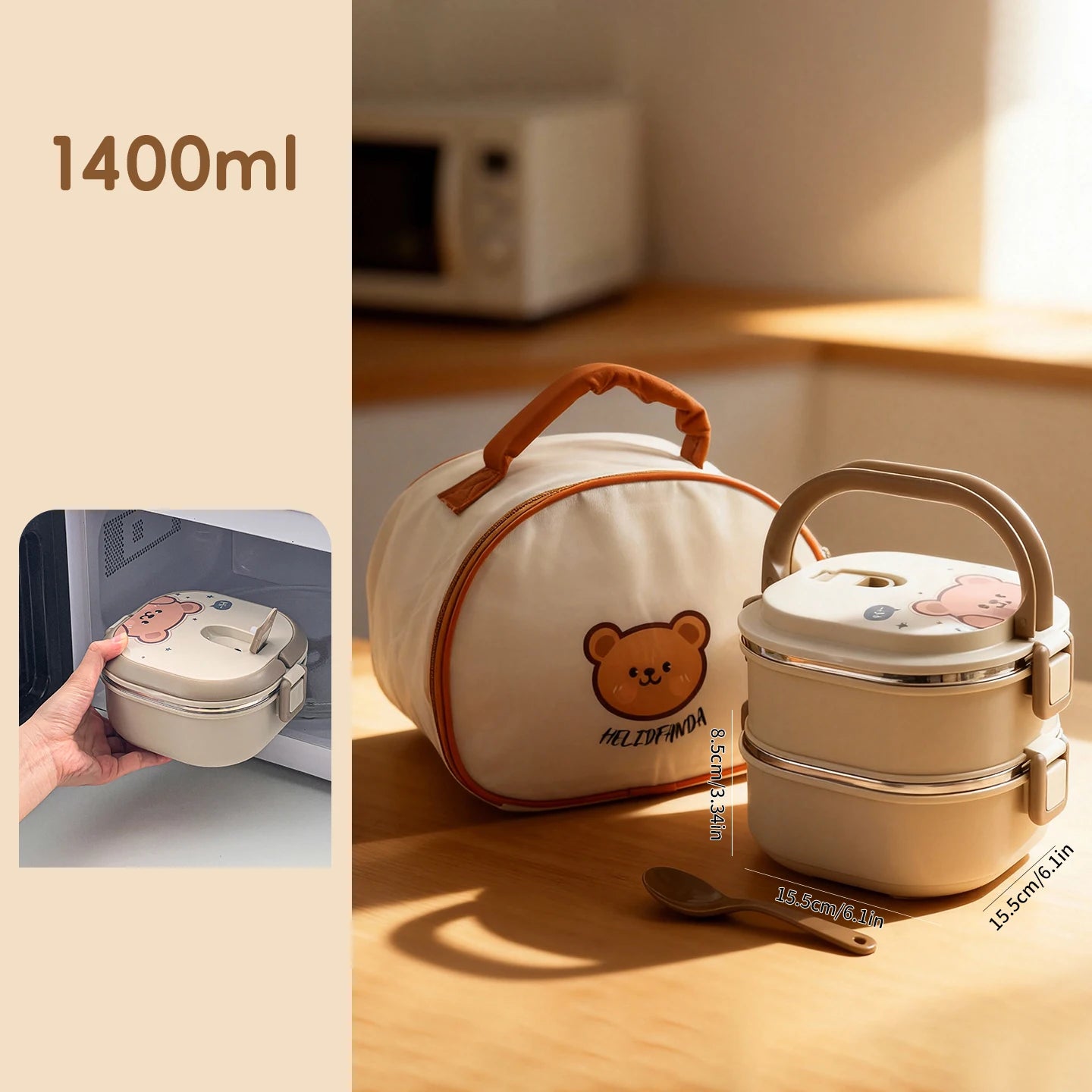 Insulated Bento Lunch Box - Microwave Safe & Leakproof