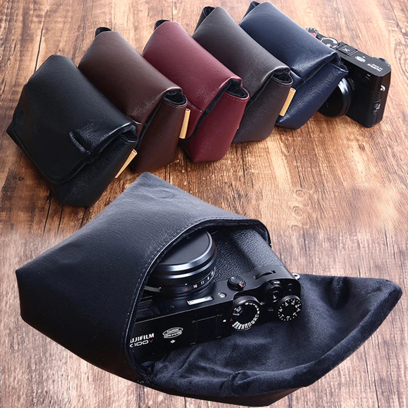 PU Leather Camera Bag for Fujifilm, Canon, Leica & Sony Cameras