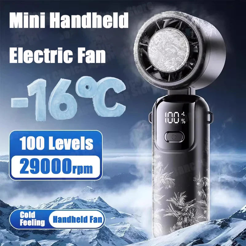 Compact Portable Cooling Handheld Fan - Turbo Neck Fan with USB
