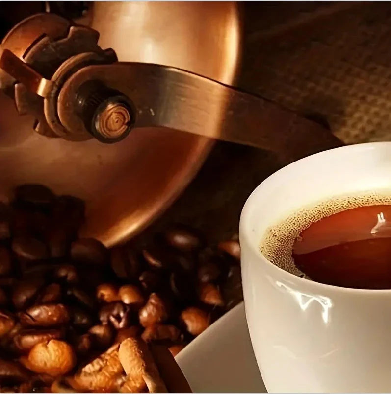 Vintage Hand Crank Coffee Grinder - Classic Wooden Mill for Fresh Coffee