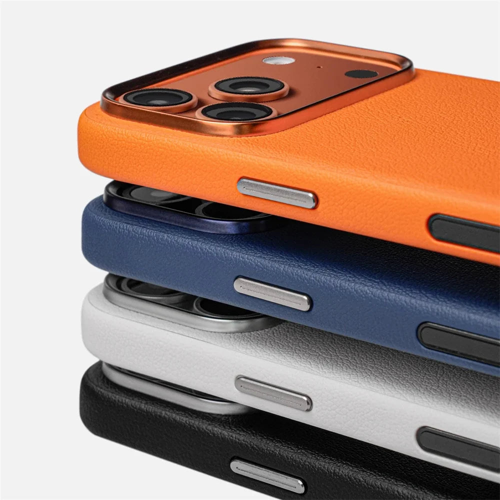 Luxury PU Leather Shockproof Case for iPhone 17 Pro Max - MagSafe Ready