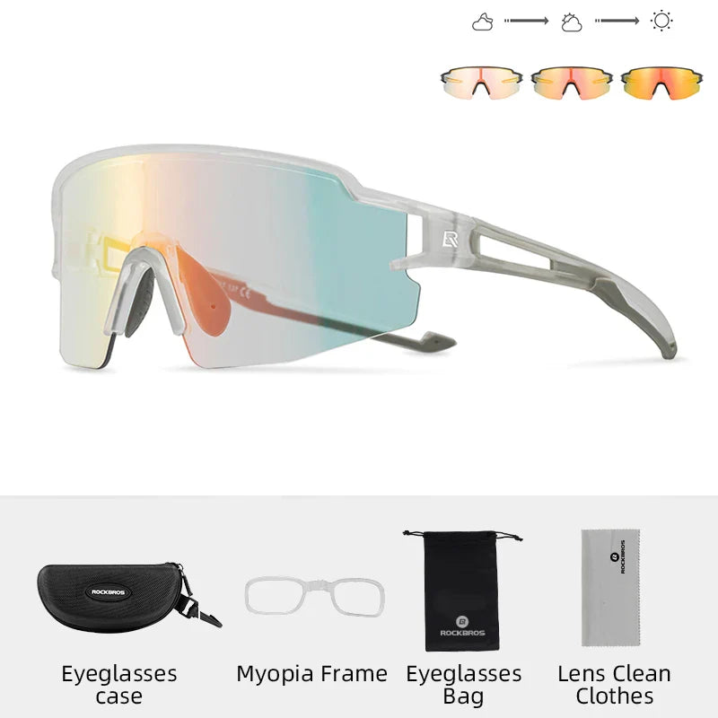 ROCKBROS Photochromic Polarized Cycling Glasses for UV Protection