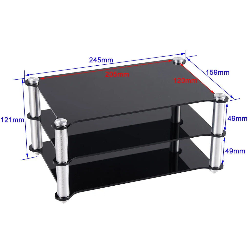 Double Layer Acrylic & Aluminum Alloy HIFI Audio Rack for Amplifiers