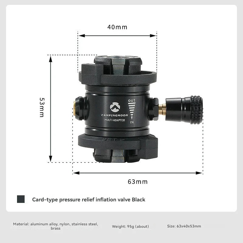 CAMPINGMOON Gas Cylinder Inflation Valve - Durable Outdoor Tool