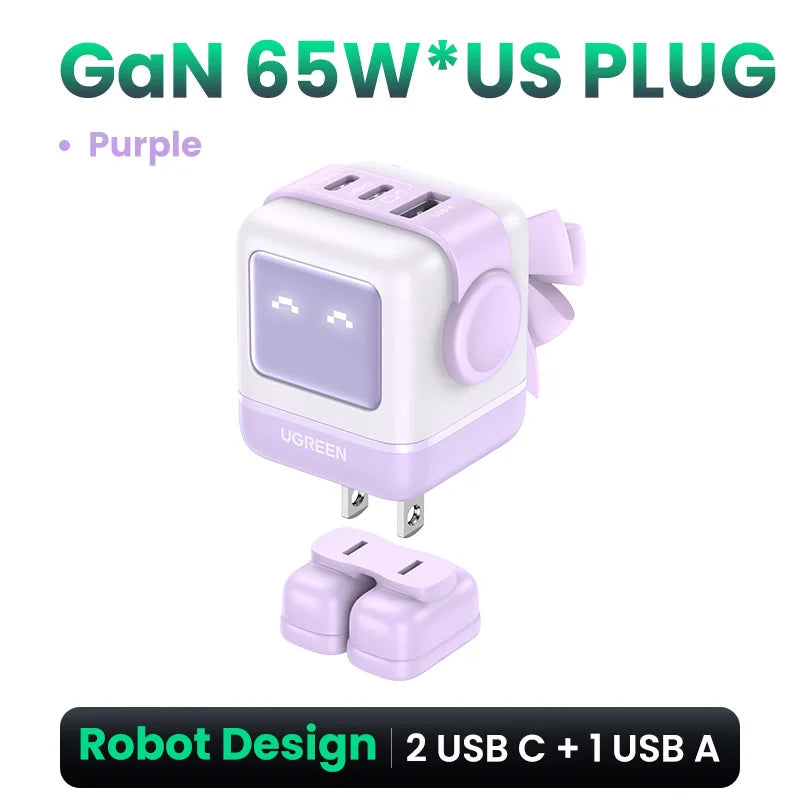 UGREEN 65W GaN Fast Charger - Unique Uno Robot Design