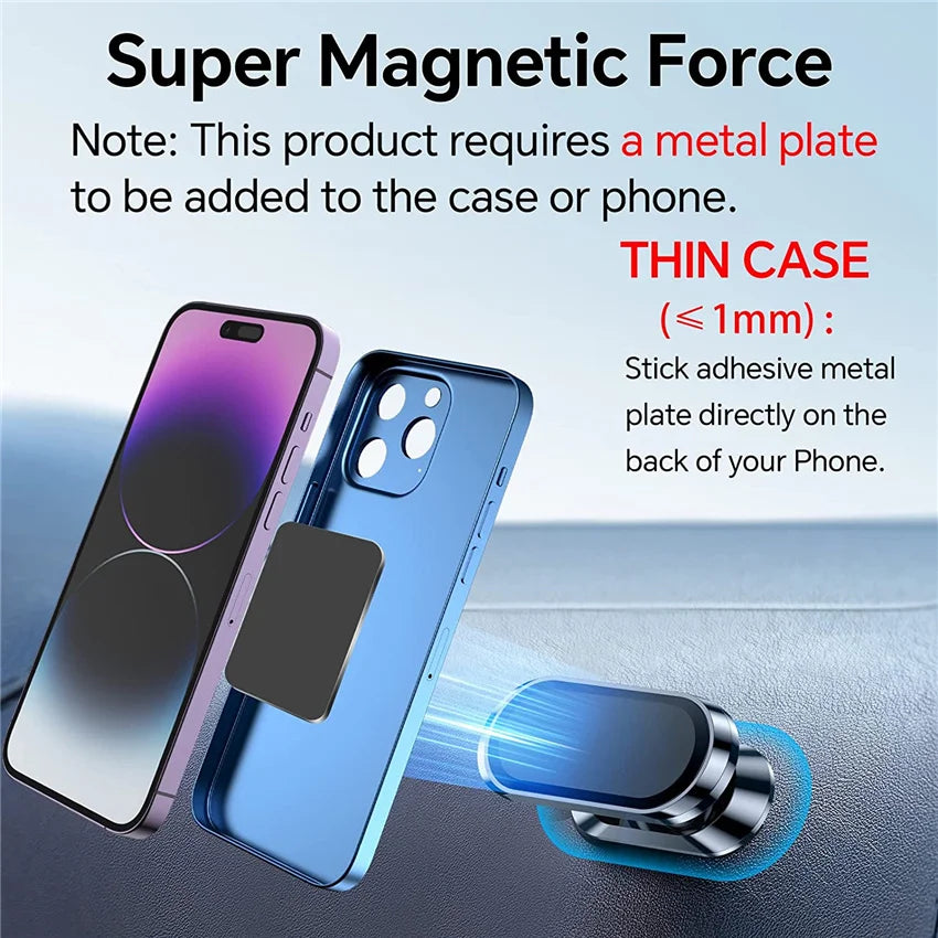 360° Magnetic Car Phone Holder for iPhone, Samsung & Xiaomi Devices