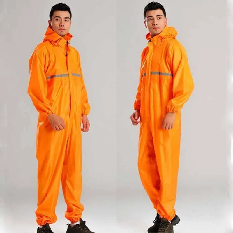 Waterproof One-Piece Raincoat for Men and Women - Versatile Rain Gear
