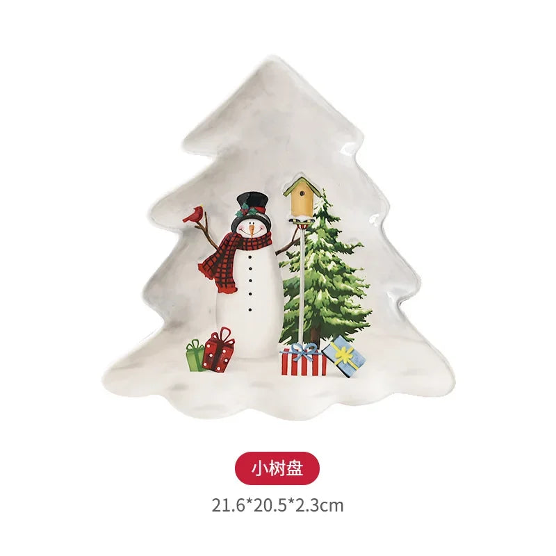 Adorable Christmas Snowman Ceramic Dish Set - Perfect Holiday Decor