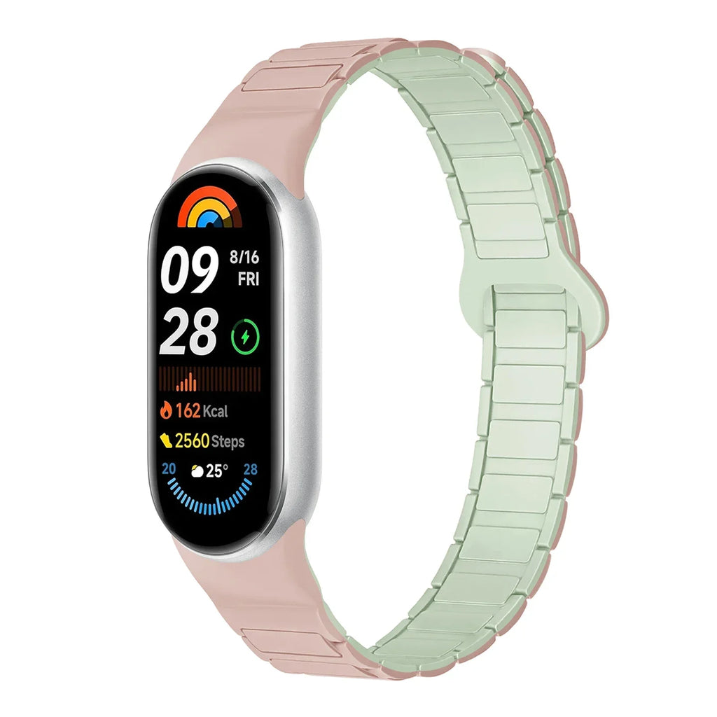 Premium Two-Tone Silicone Sports Watchband for Xiaomi Mi Band 8/9/10