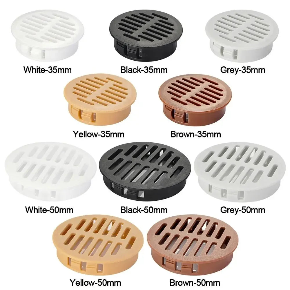 4Pcs Round Plastic Louver Vent Cover for Cabinet & Furniture
