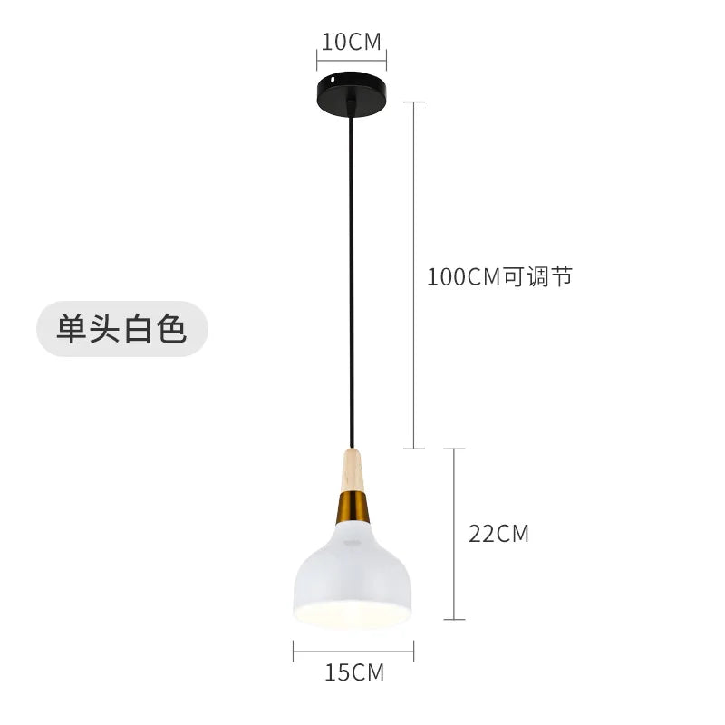 Nordic Chandelier Pendant Light with Wooden Handle - Modern Design