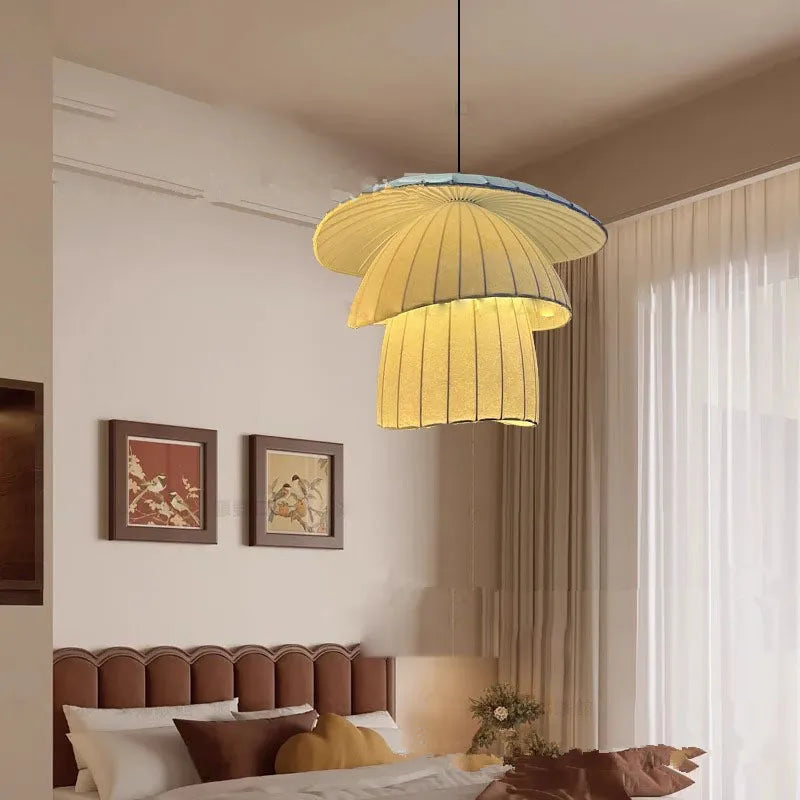 Hand-Woven Japanese Wabi Sabi Pendant Light - Minimalist Chandelier