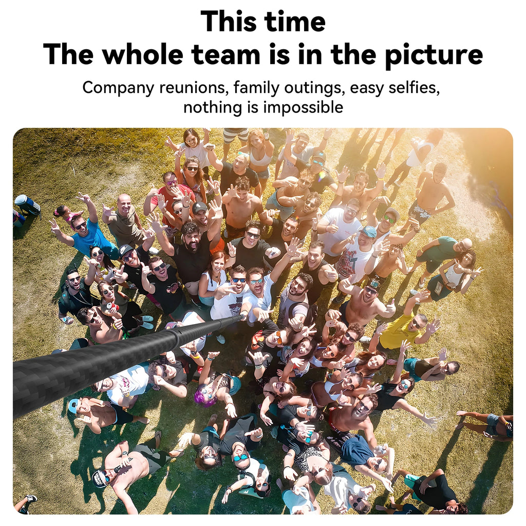 TELESIN Carbon Fiber Selfie Stick Monopod - Extendable 1.2M to 3M