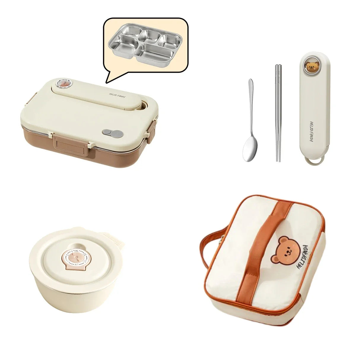 WORTHBUY Eco-Friendly Stainless Steel Bento Box - Microwave Safe