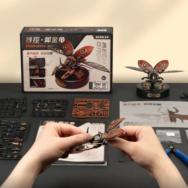 Robotime Rokr Golden Coin Turtle 3D Puzzle with LED Light - Steampunk Design