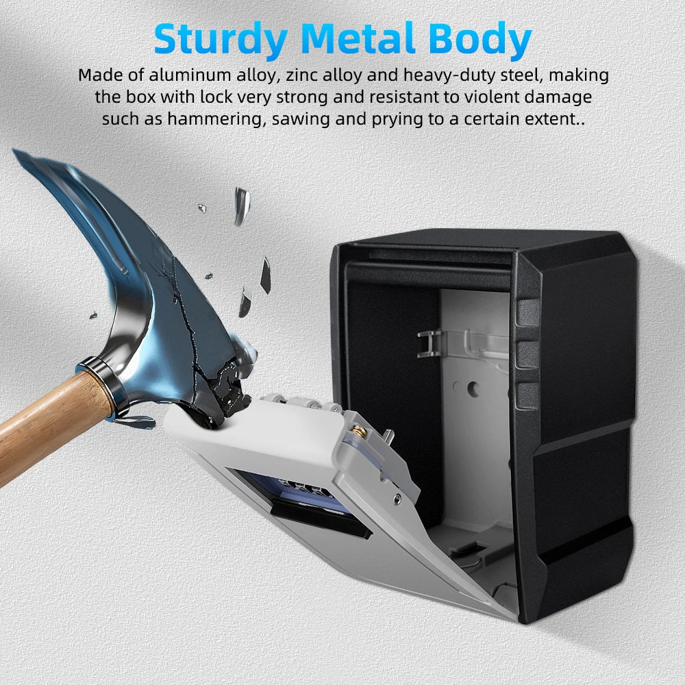 Awapow Wall-Mount Key Box - 4-Digit Lock, Weatherproof & Secure
