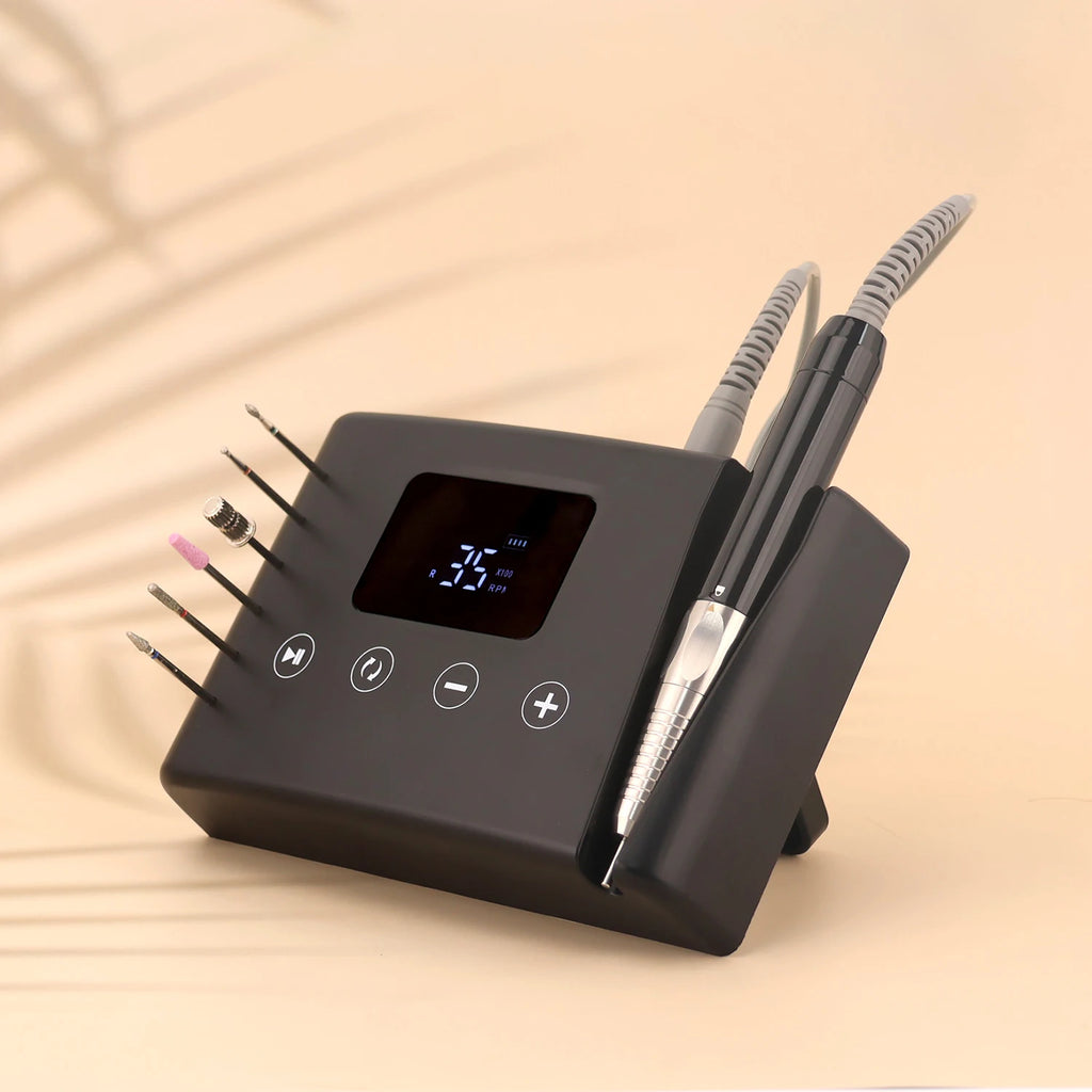 Powerful 85W Brushless Electric Nail Drill - 35,000 RPM 2-in-1 Manicure Tool