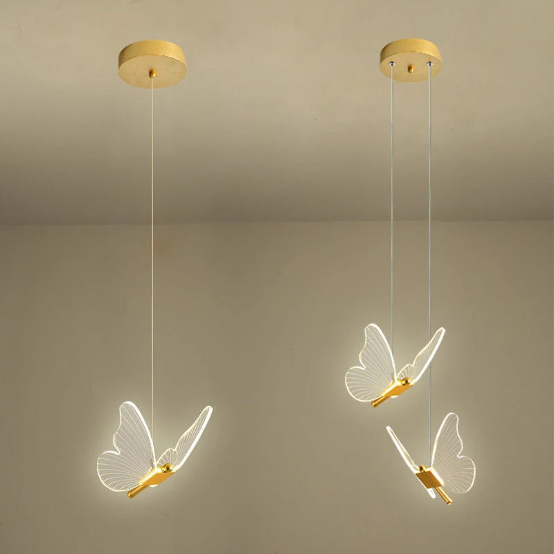 Luxury Modern Acrylic Butterfly Spiral Chandelier - Elegant Home Lighting