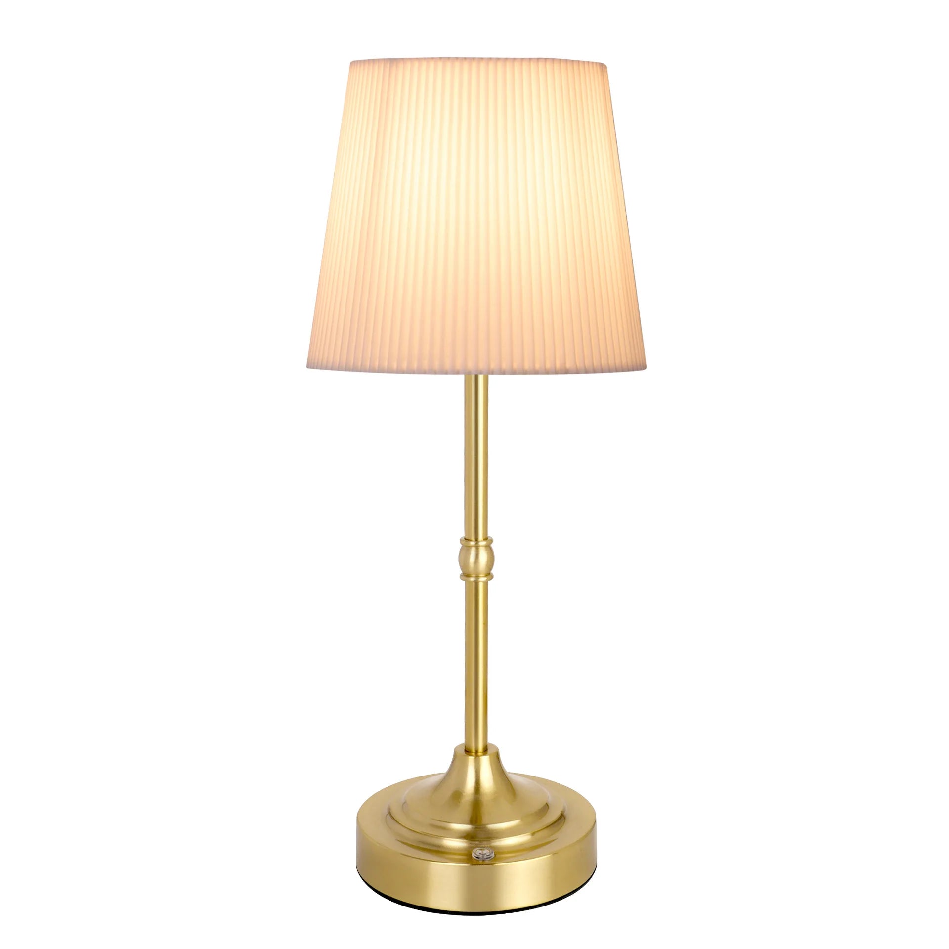 Stylish LED Gold Table Lamp with Fabric Shade for Home & Office