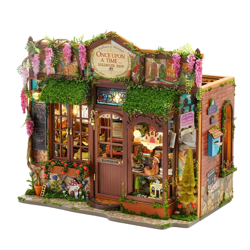DIY Fairy-Tale Wonderhouse Wooden Miniature Dollhouse Kit with Furniture