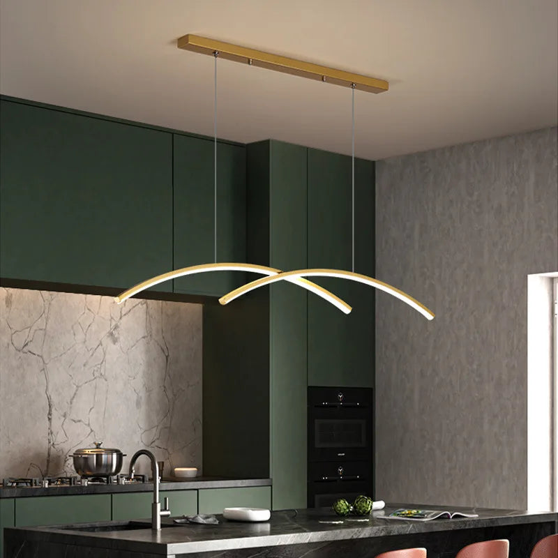 Stylish Minimalist Long Linear Pendant Lamp for Dining & Bar