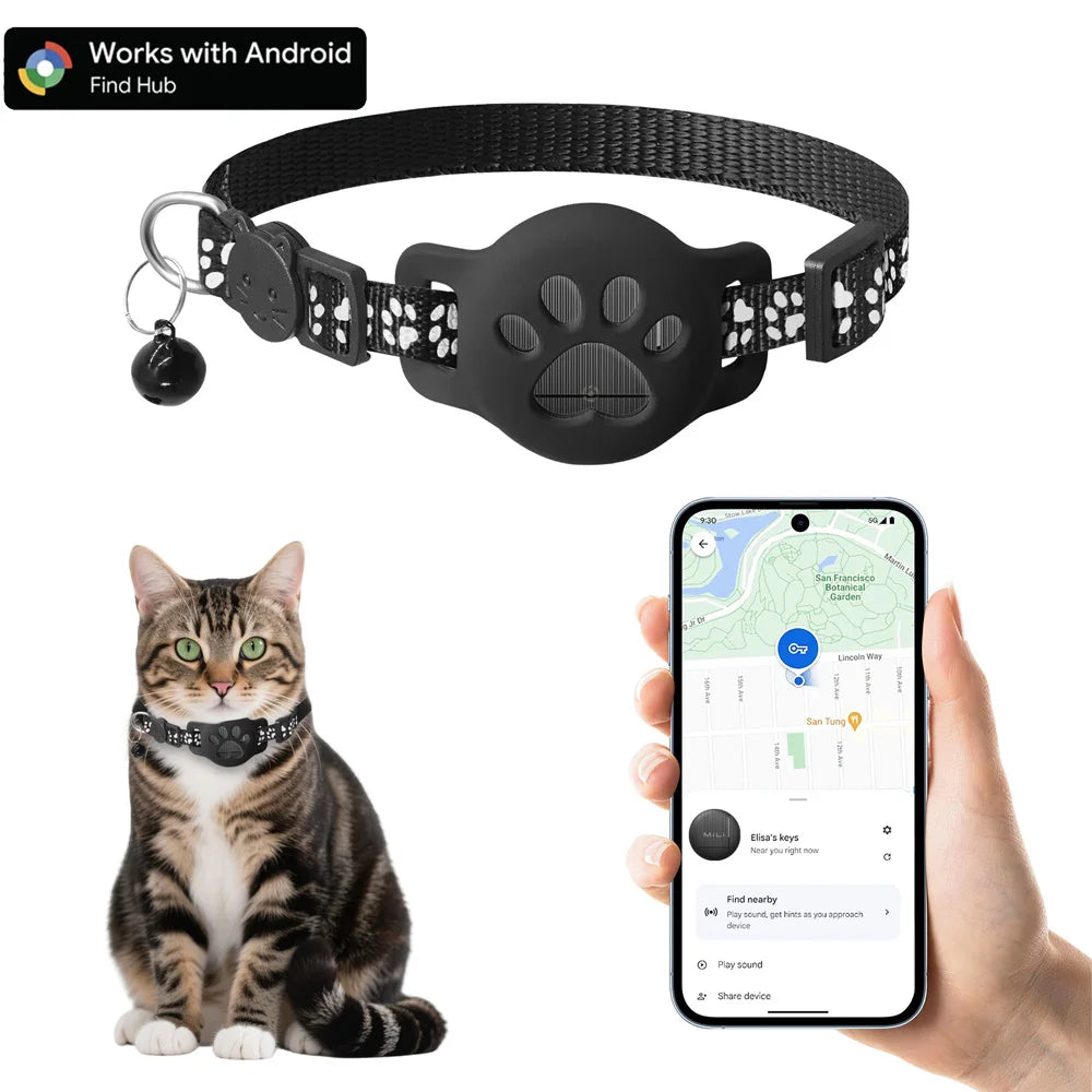 MiLi Pet Tracker Tag with Adjustable Cat Collar | GPS Locator