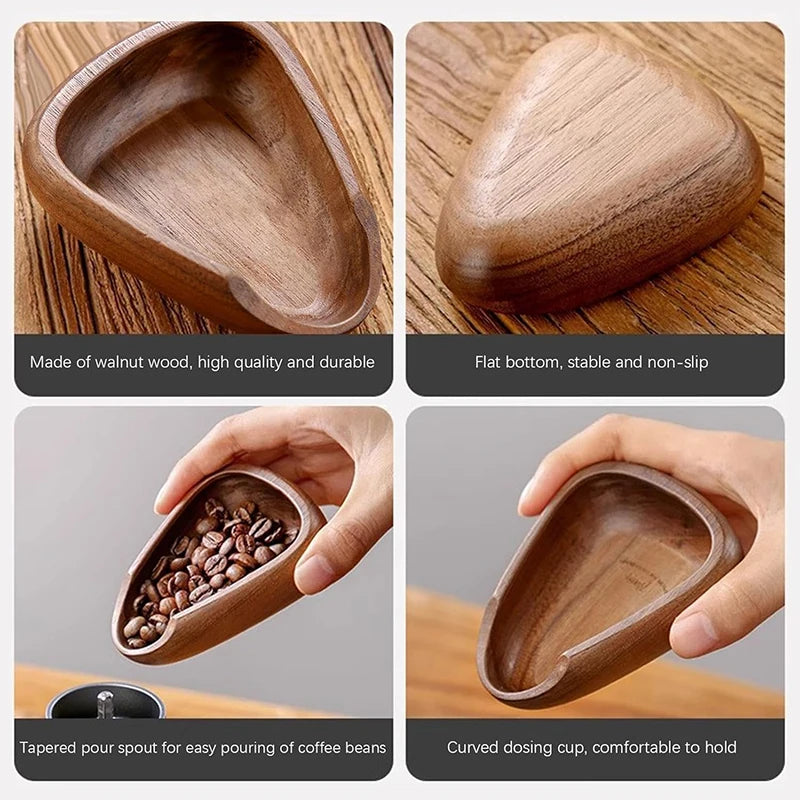 FLYMUYU Wooden Coffee Bean Dosing Cup & Spray Bottle Barista Set