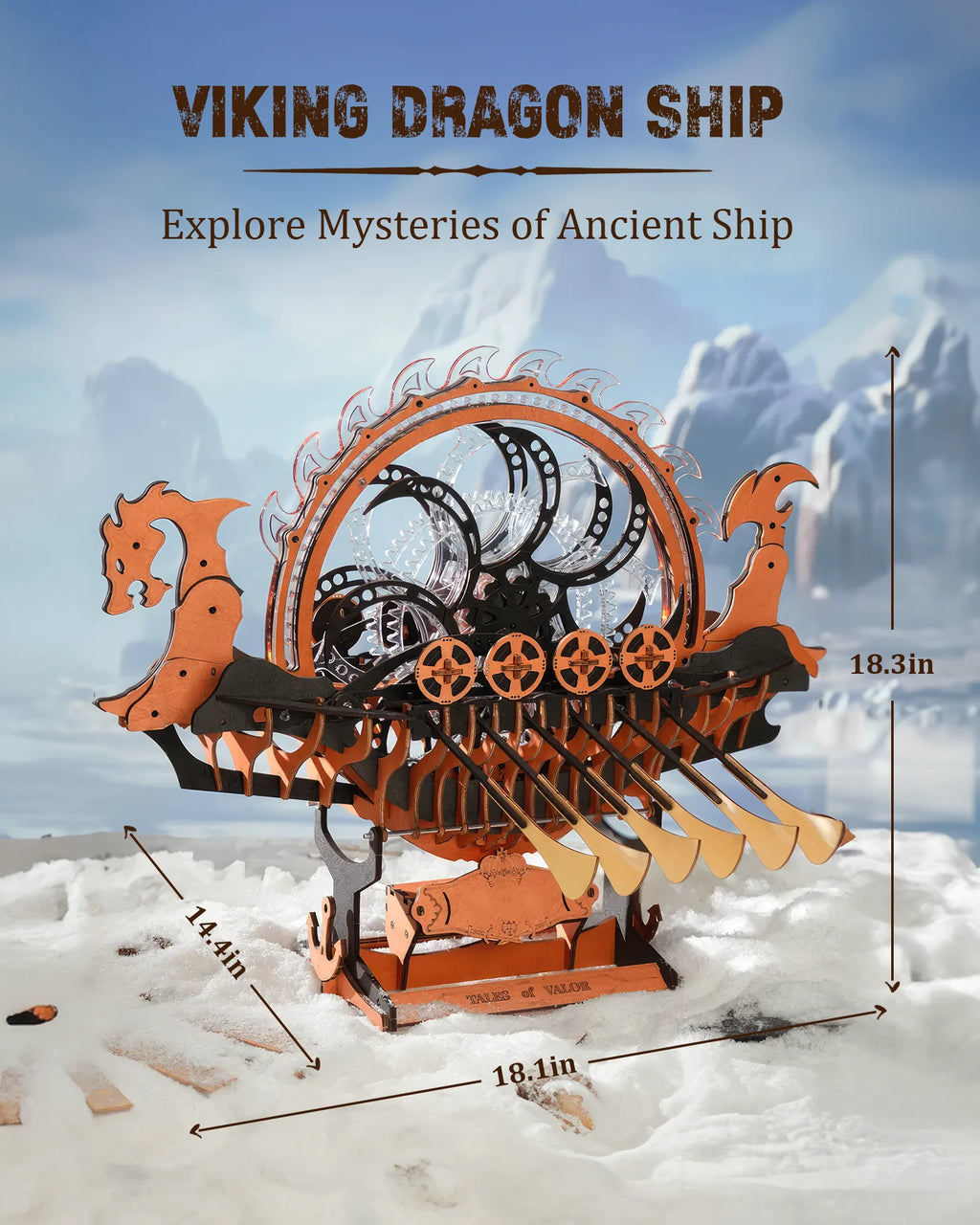 Robotime Vikingship Moveable Model - Engaging 3D Wooden Puzzle