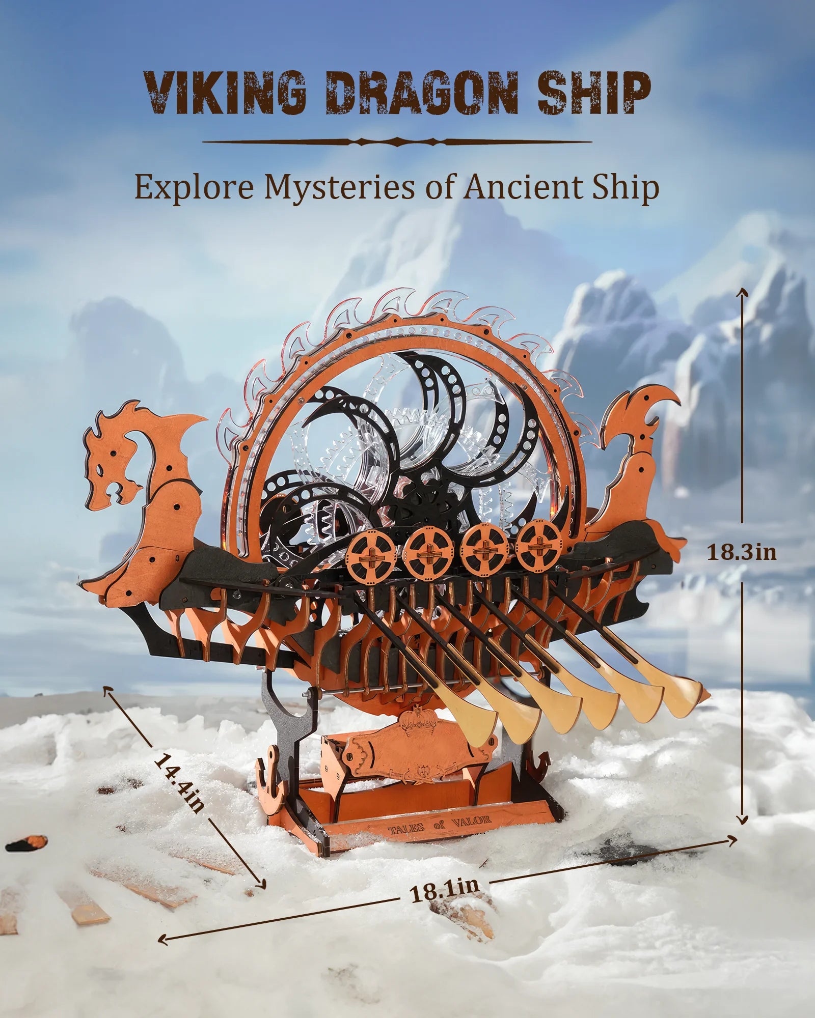 Robotime Vikingship Moveable Model - Engaging 3D Wooden Puzzle