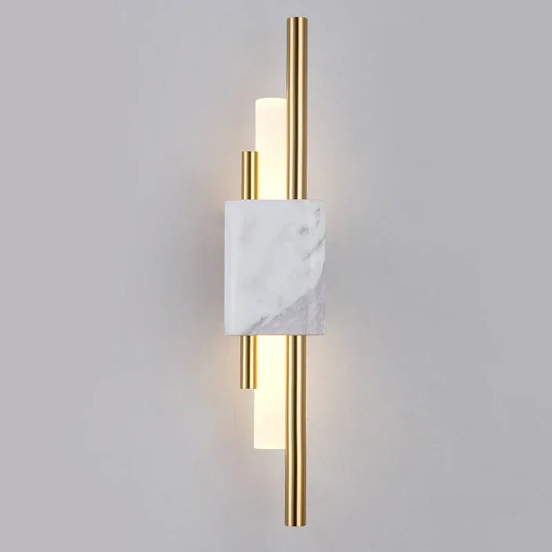 Elegant LED Wall Lamp - Green White Marble for Stylish Home Décor