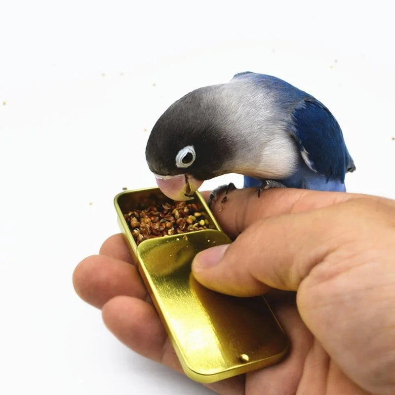 Interactive Bird Training Food Jar | Parrot Handheld Feeder Toy