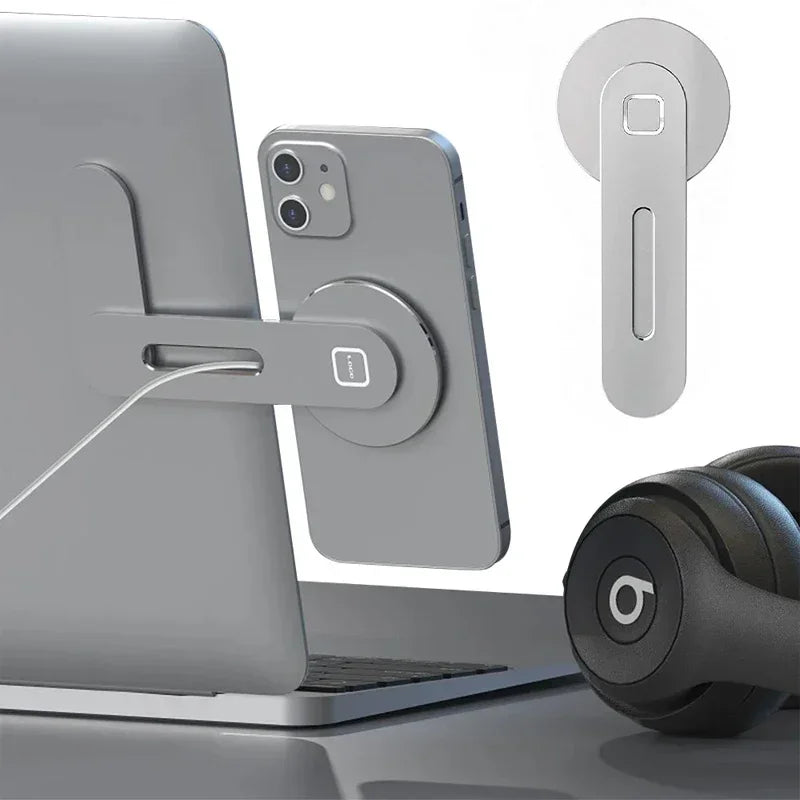 Universal Magnetic Phone Holder for Monitors – Slim & Foldable Design