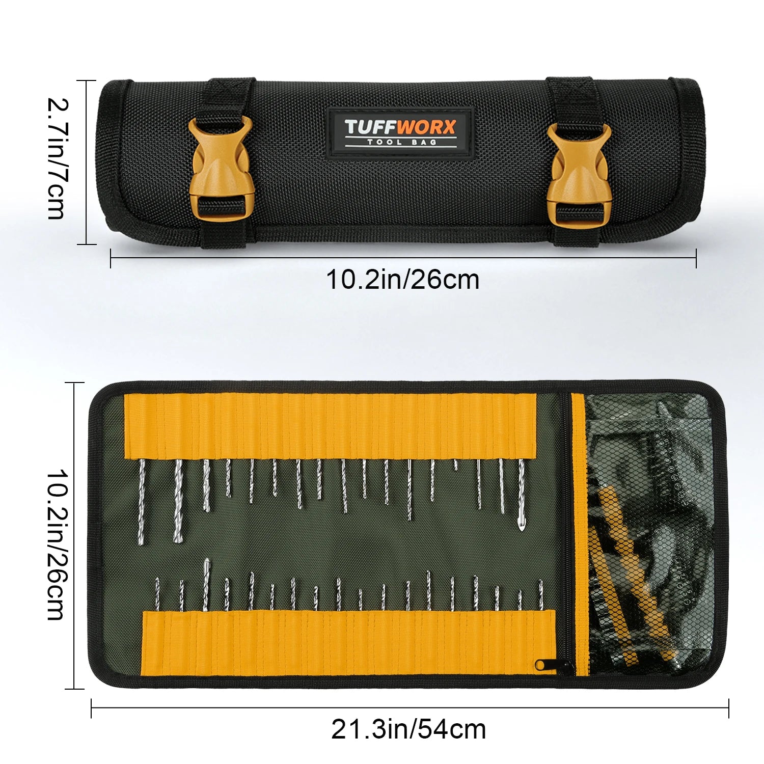 Durable Tool Roll Up Bag - Portable Organizer for Tools & Gear
