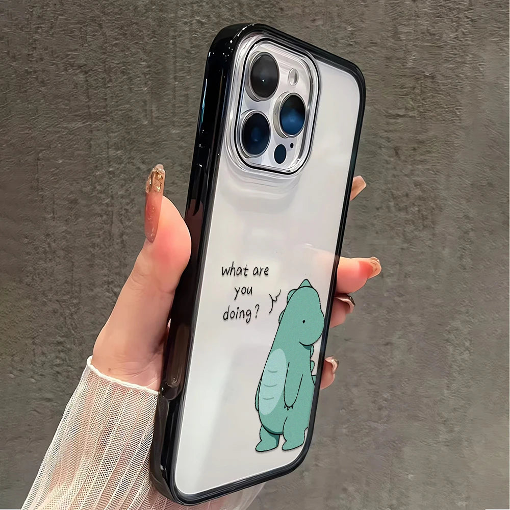 Couple Matching Cute Dinosaur iPhone Case - Fun & Protective