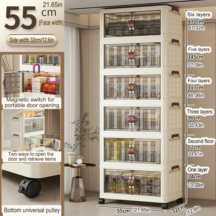 Eco-Friendly Large Capacity Folding Storage Cabinet - Space Saver